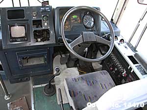 Steering view of Fuso Bus