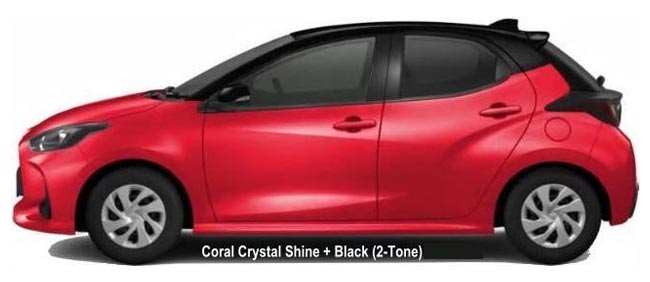 Brand New Toyota Yaris Coral Crystal Shine + Black