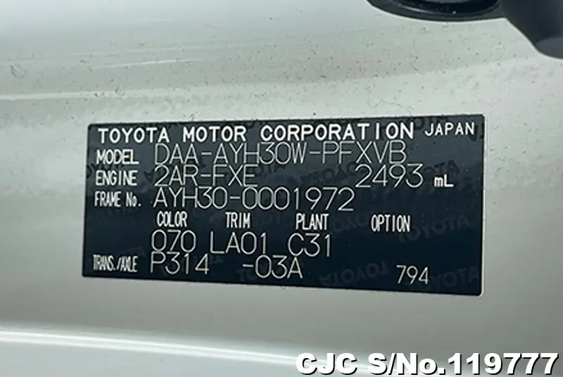 2015 Toyota Alphard Pearl for sale | Stock No. 119777 | Japanese