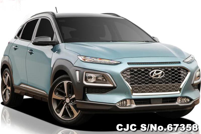 2018 Hyundai Kona Light Blue for sale | Stock No. 67358 | Japanese Used ...